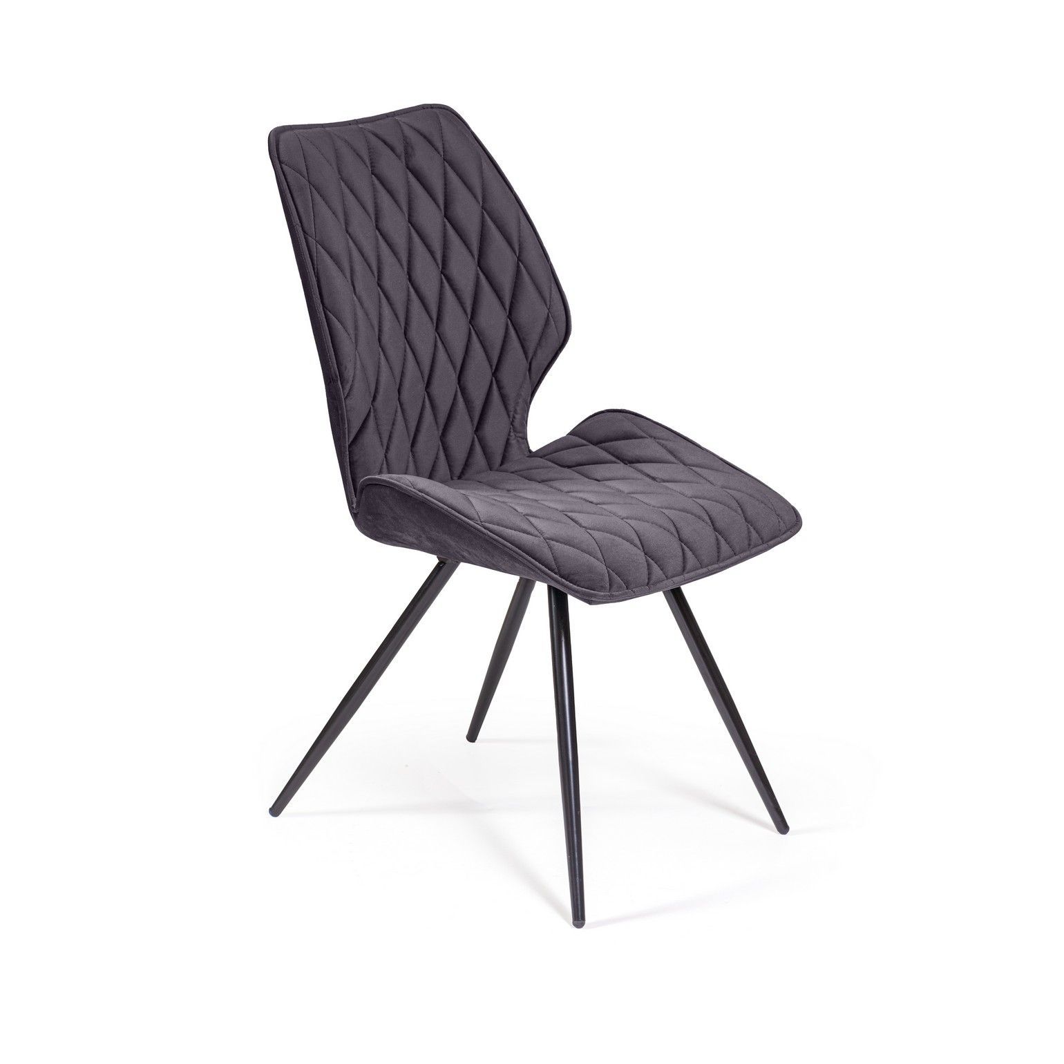 Стул Флеш ромб, бархат серый 27