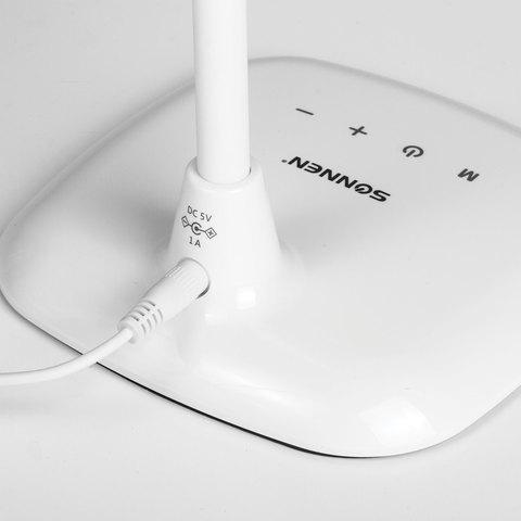 Настольная лампа / светильник SONNEN BR-819A, на подставке, светодиодная, 8 Вт, белый, 236666