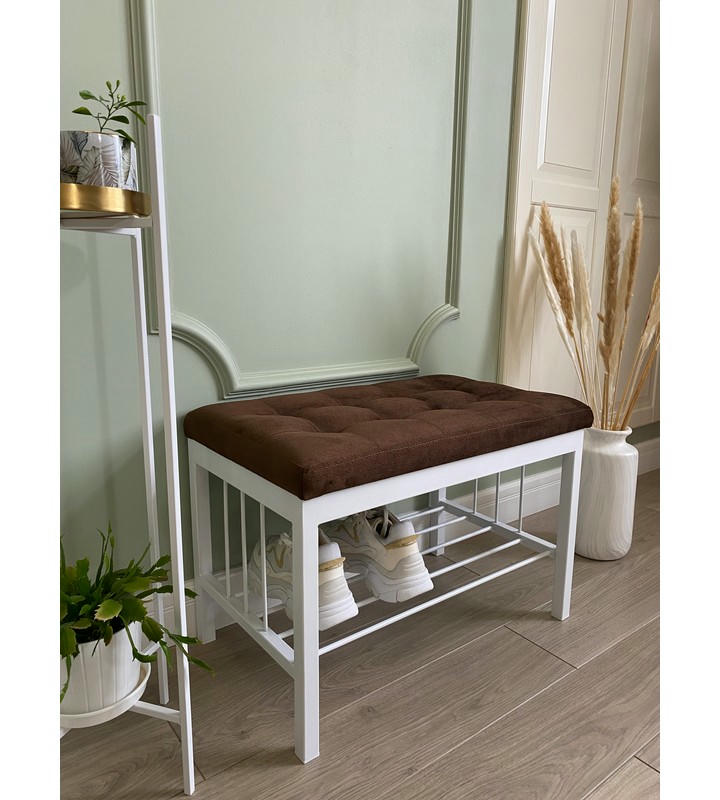 Банкетка Сканди-60 (коричневый/белый)