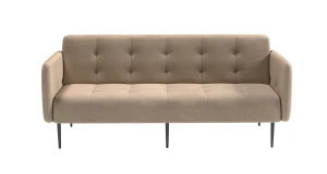 Монако диван-кровать прямой с подлокотниками, трехместный, бархат бежевый 5
