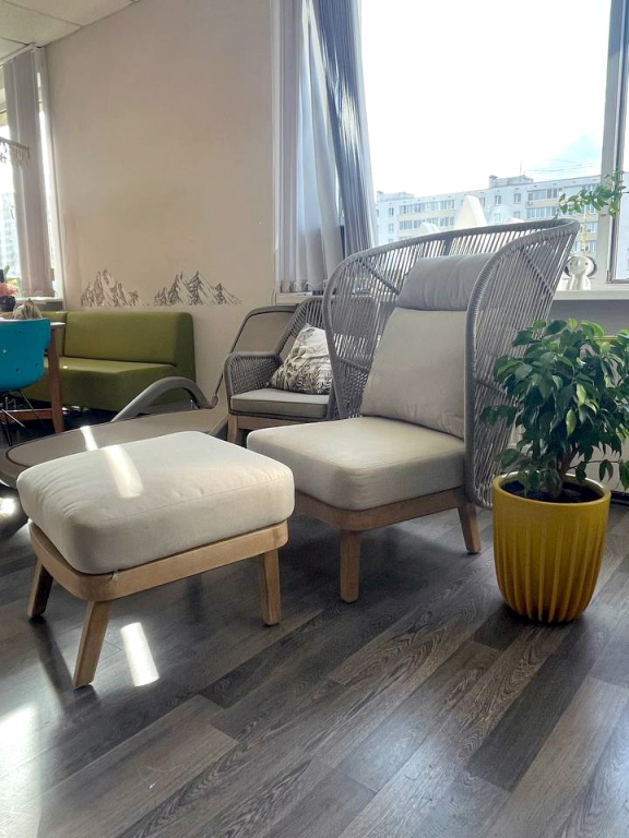 Пуф с подушкой Mali натуральный