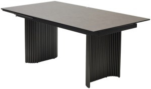 Стол РАГНАР (RAGNAR) 180 цвет 1697 Коричневая кожа / Темно-серый, ®DISAUR