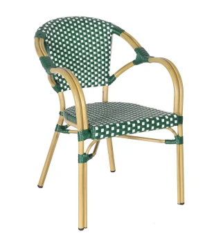 "Кабри" плетеный стул из искусственного ротанга, цвет зеленыйцвет бело-зеленый