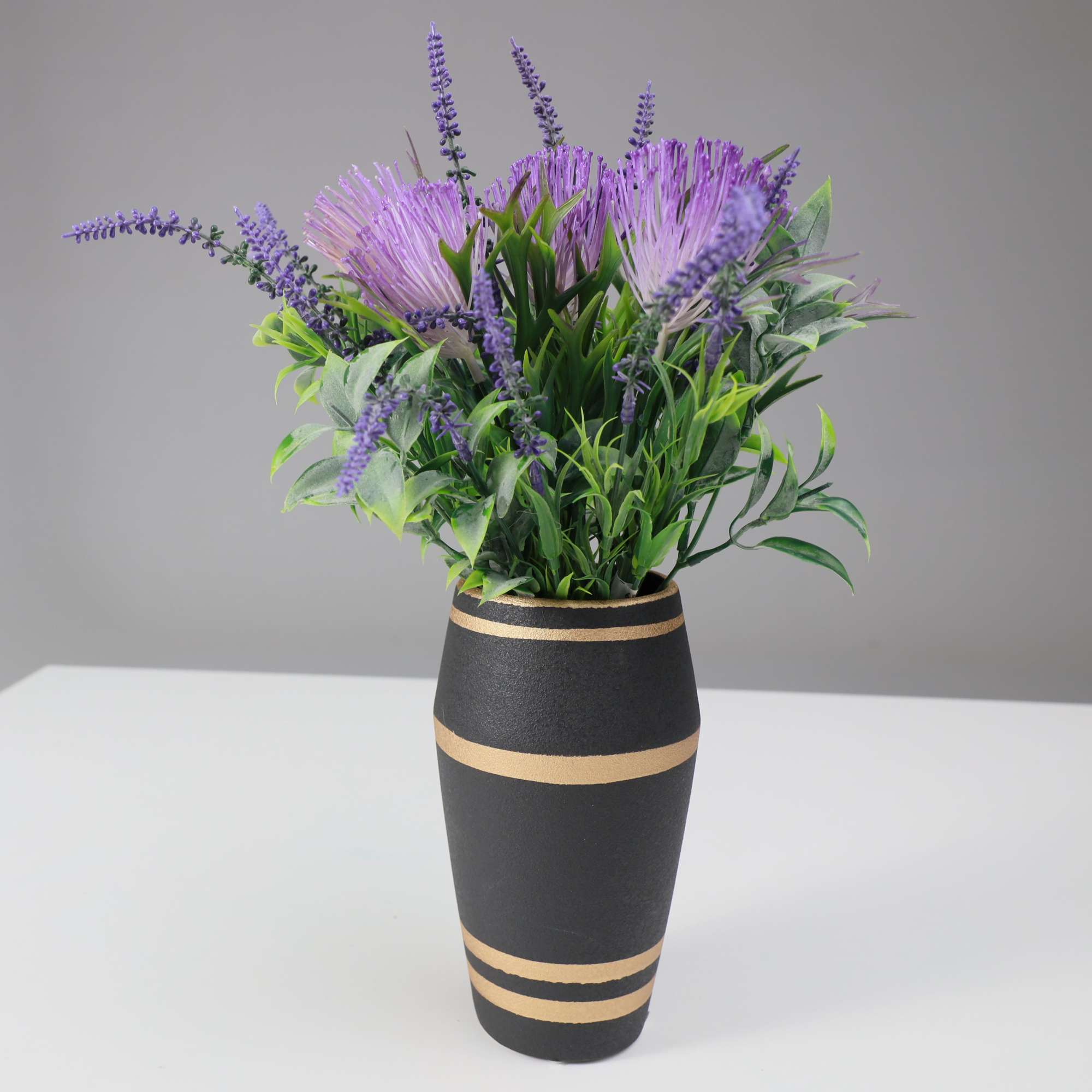 Ваза керамическая STORM, черный, 12*12*24,5см