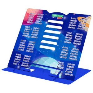 Подставка для книг и учебников BRAUBERG KIDS mini "Deep Space" с таблицей умножения, регулируемый угол наклона, металлическая, 238967