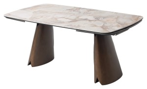 Стол ИМБЕРТ (IMBERT) 180 цвет ПАТАГОНИЯ (GLOSS PATAGONIA), керамика / МЕДНЫЙ БРАШИРОВАННЫЙ, ®DISAUR