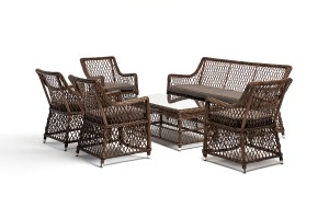 "Асти" лаунж-зона из искусственного ротанга на 6 персоны