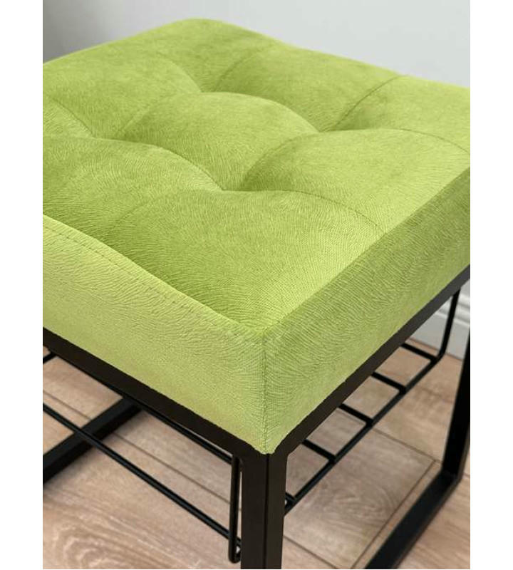 Банкетка Марсей 40-44 с полкой (салатовый/черный)