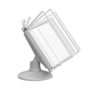 СЮИТА-01.А4Gr.Wt Демосистема настольная вращающаяся серая 10 белых панелей А4