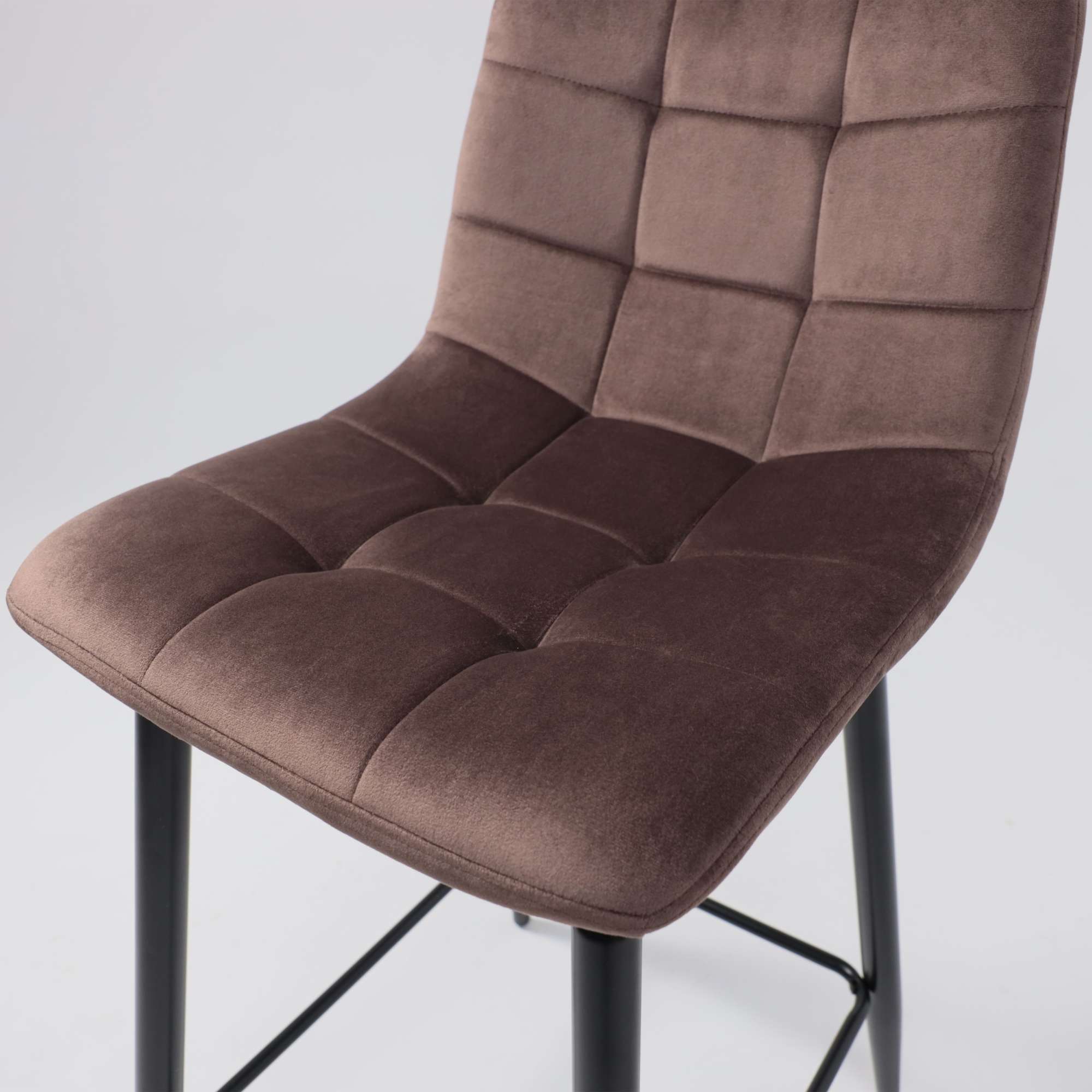 Стул барный Mia, коричневый, велюр