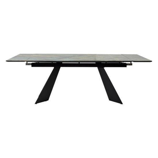 Стол Купер 160 Шторм стекло / черный каркас