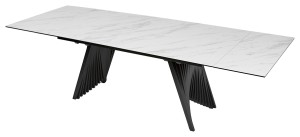 Стол ИВАР (IVAR) 200 цвет KL-99 Белый мрамор, итальянская керамика / Темно-серый ®DISAUR