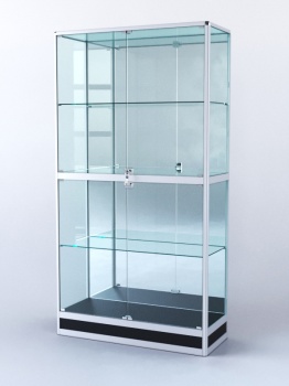 Витрина "ПРЯМОУГОЛЬНАЯ" №4-400-3 (задняя стенка - зеркало), Черный