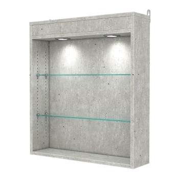 Витрина настенная с регулировочными полками №1-3Г-РЕГ с подсветкой, Метрополитан Грей
