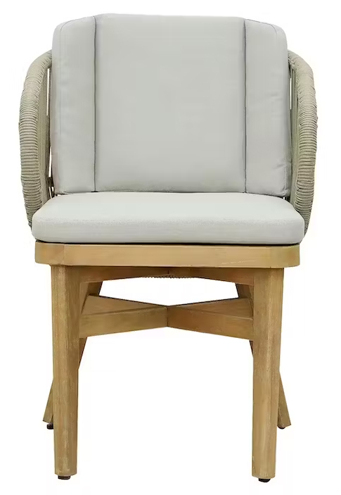 Кресло обеденное деревянное с подушками Mali натуральный
