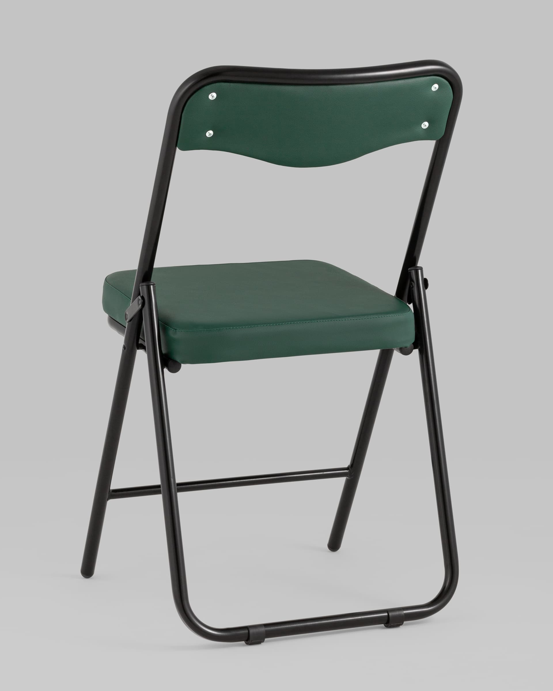 Складной стул Джонни экокожа зелёный каркас черный матовый