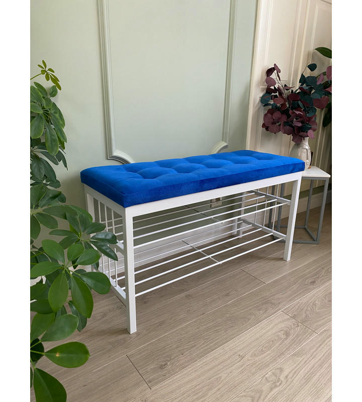 Банкетка Сканди-96-2 (синий/белый)