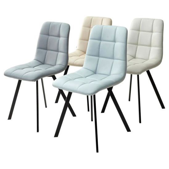 Стул CHILLI SQUARE, светло-серый, черные ножки