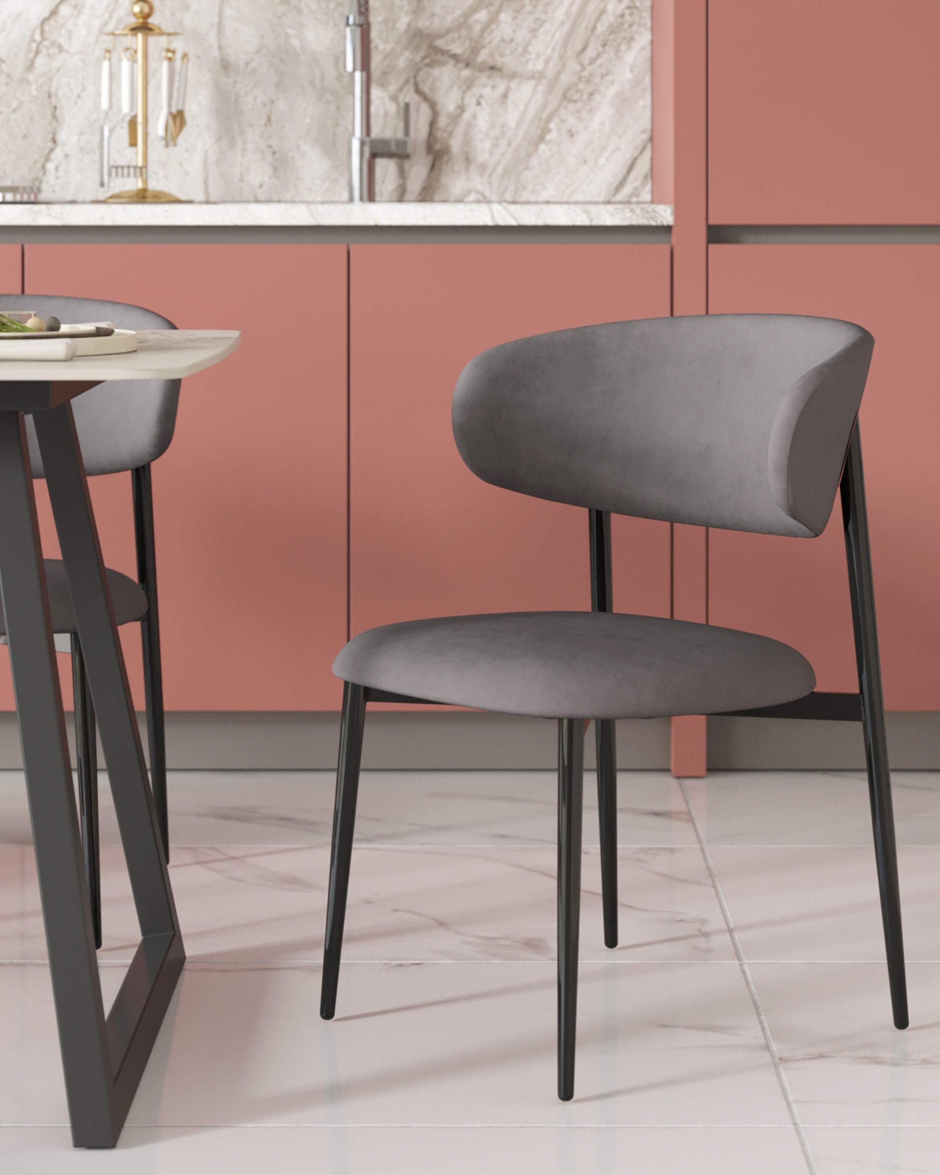 Стул Килиан велюр серый