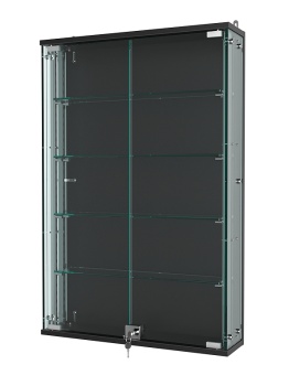 Витрина "АТРИУМ" с регулировочными полками настенная №2-1-РЕГ, Черный