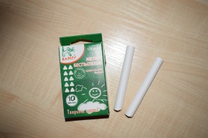 Мелки быспылевые треугольные белые КУРСИВ-01.Wt (10 штук)