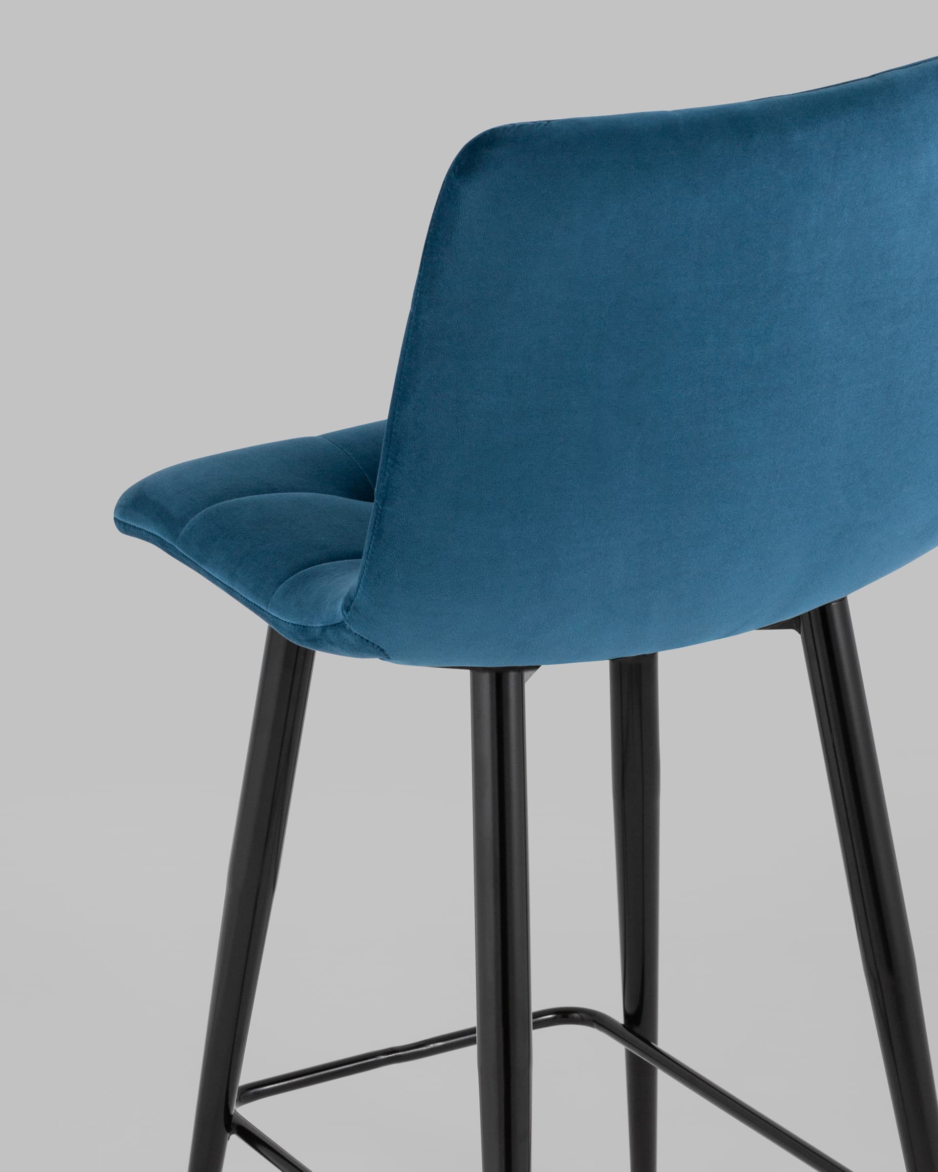 Стул полубарный Джанго велюр синий