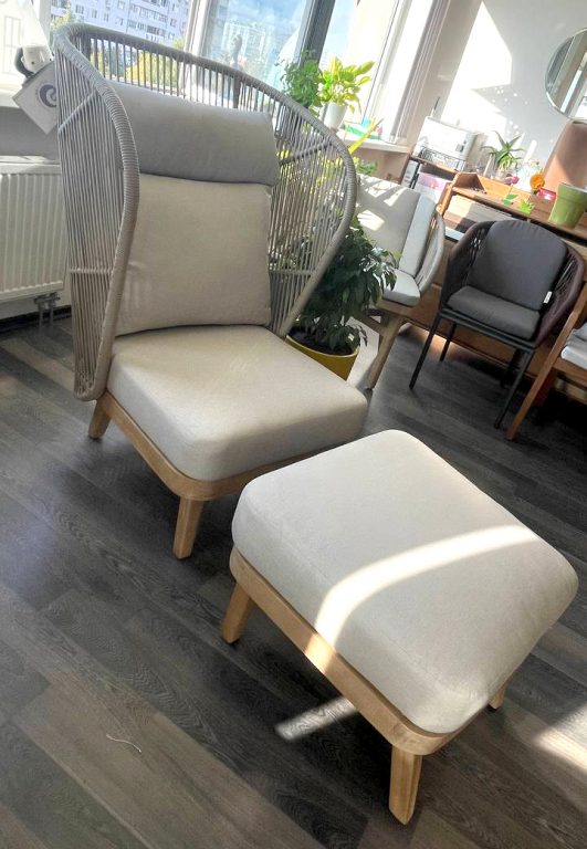 Пуф с подушкой Mali натуральный