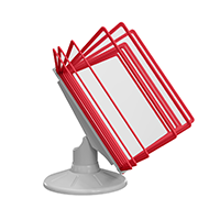 СЮИТА-01.А4Gr.Rd Демосистема настольная вращающаяся серая 10 красных панелей А4