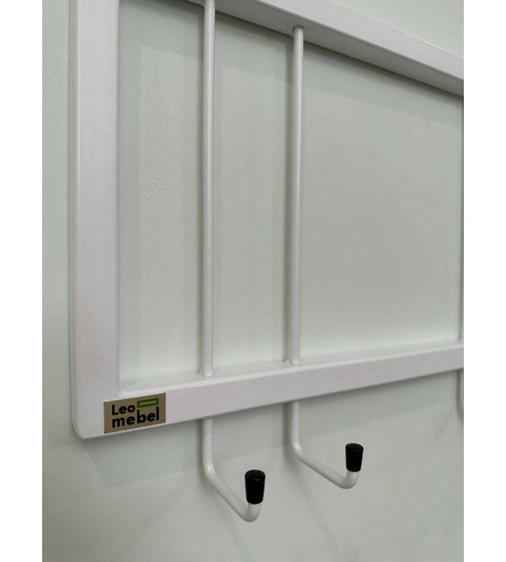 Вешалка настенная металлическая с крючками -93 (белый) цена 2 200 ₽ Вешалка настенная металлическая с крючками -93 (белый)