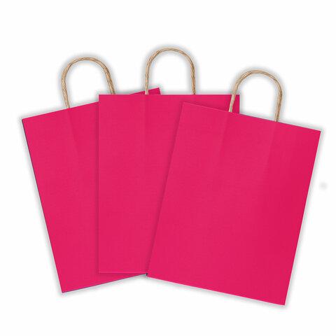 Крафт пакет бумажный Ruby red 26х15х35см с кручеными ручками, плотность 80гр/м2, моно, 112412