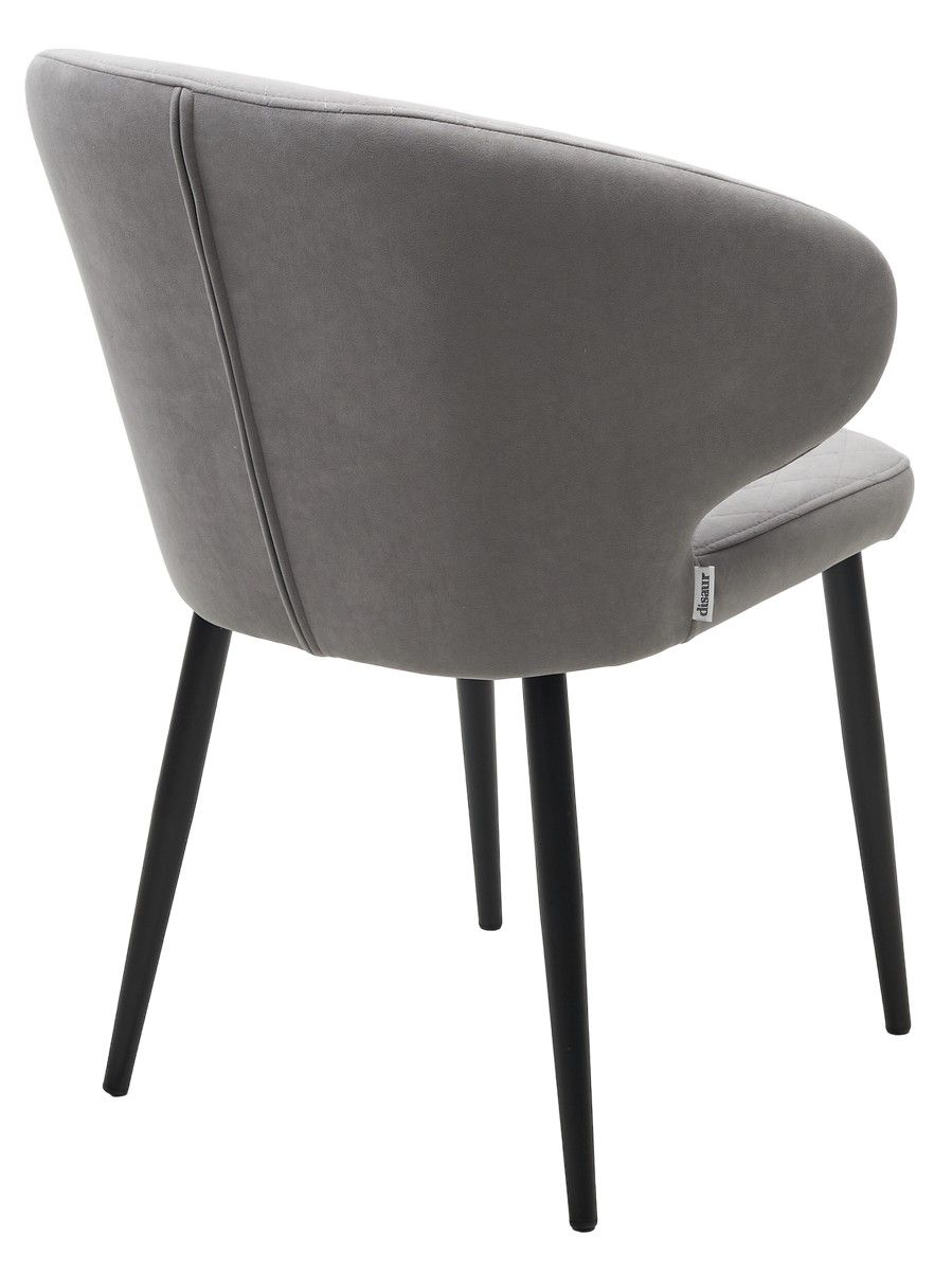 Стул ХИЛТОН, цвет B22 Серый, велюр / черный каркас