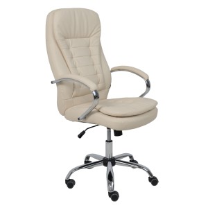 Кресло поворотное Richard New, кремовый, экокожа
