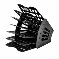 Лоток для бумаг веерный BRAUBERG "Basic" 7-ми секционный, 6 отделений, сетчатый, черный, 237019