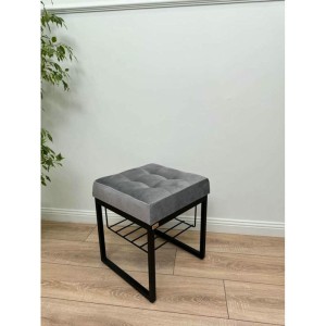 Банкетка Марсей 40-44 с полкой (серый/черный)