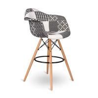 Кресло Eames DAW Барное Patchwork Black&White