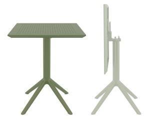 Стол пластиковый складной Sky Folding Table 60 оливковый