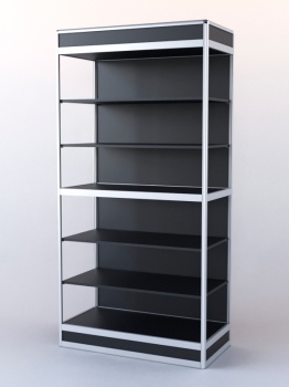 Витрина-стеллаж из ал.профиля №3 (метровая), Черный