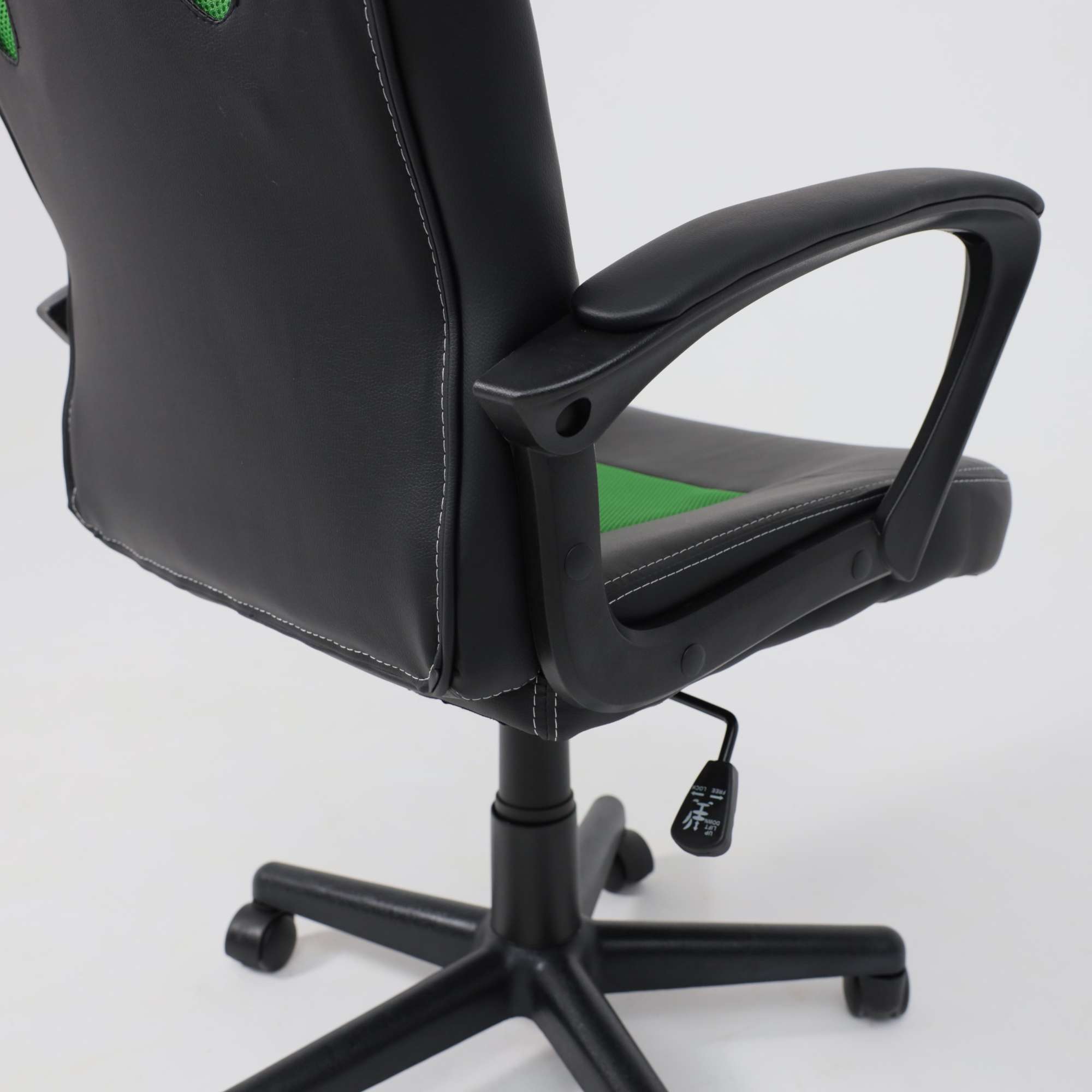 Кресло поворотное Flaviy, черный/серый/салатовый, ткань