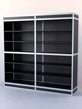 Витрина-стеллаж из ал.профиля №3-1 (2-ух метровая), Черный