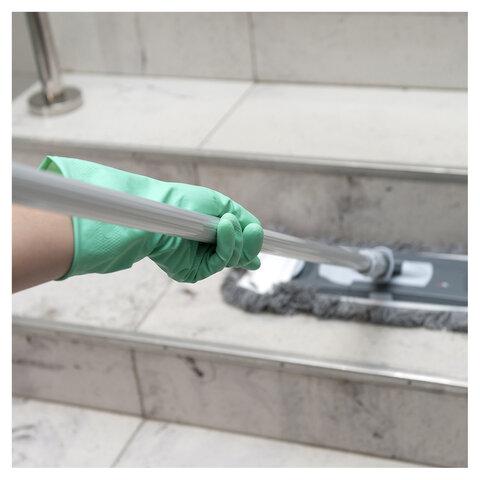 Перчатки латексные КЩС, прочные, хлопковое напыление, размер 7 S, малый, зеленые, HQ Profiline, 73580