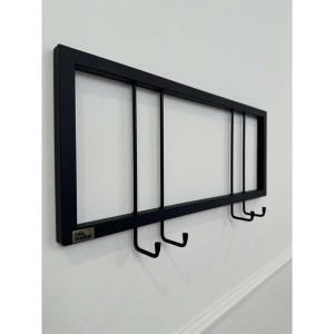 Вешалка настенная металлическая с крючками -60 (черный)