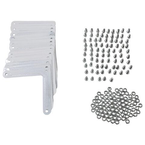 Стеллаж металлический BOOMHOUSE (БУМХАУС) 1500x750x300 мм, 4 полки, нагрузка на стеллаж до 120 кг, белый, 291419