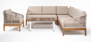 "Канны" модульная угловая лаунж-зона из роупа (веревки)