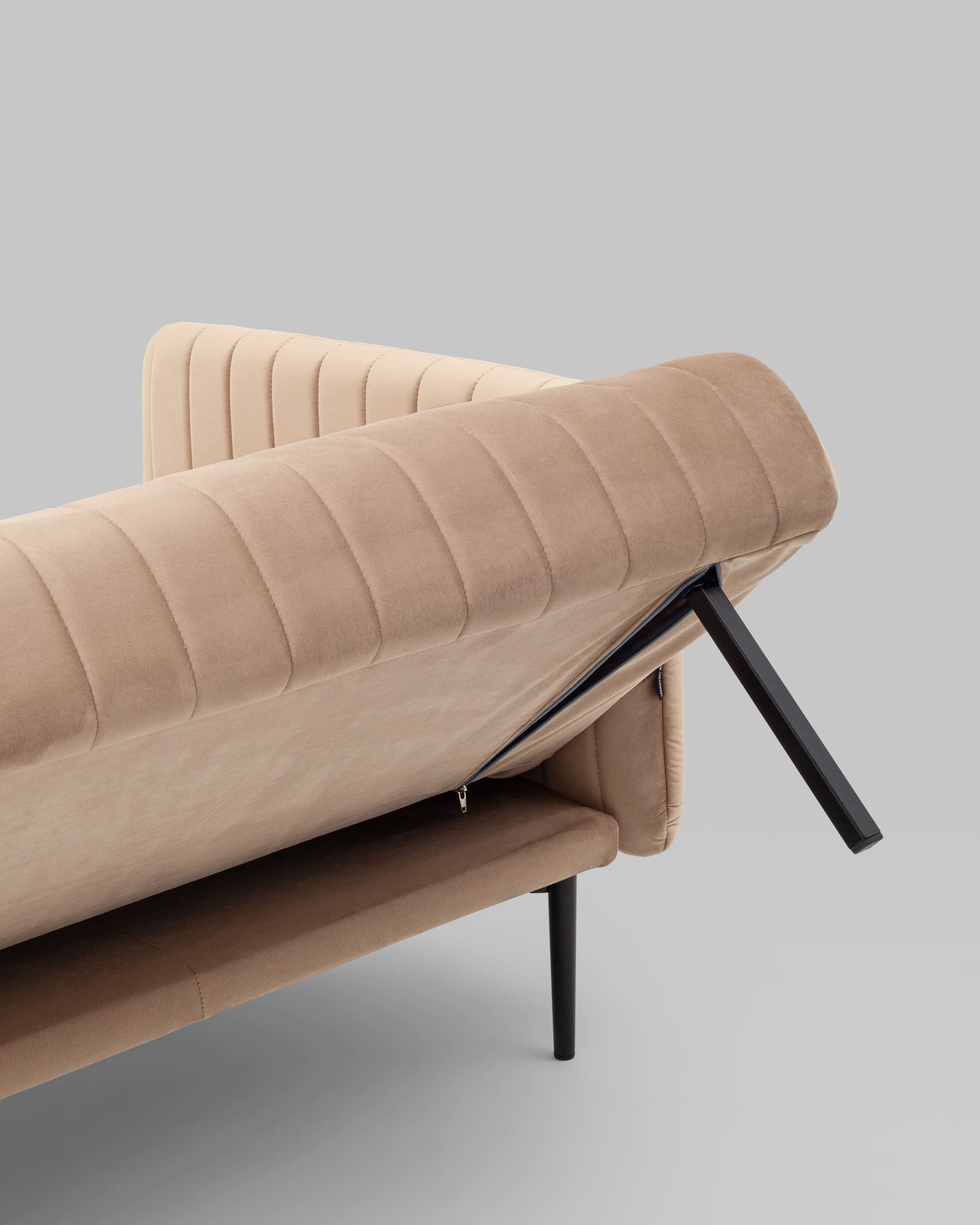 Диван прямой Дрезден велюр бежевый