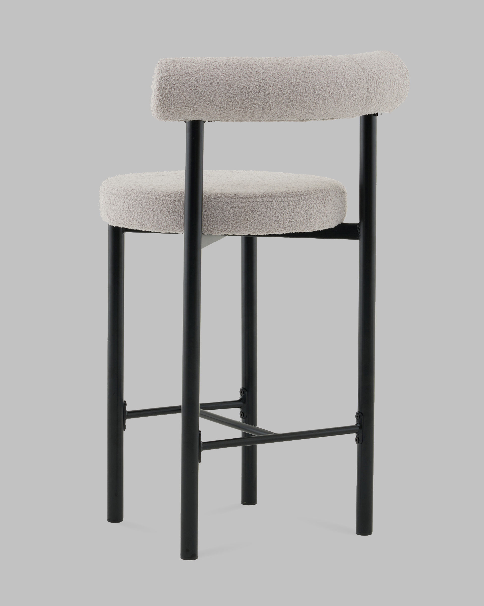 Стул полубарный Флорео букле светло-серый