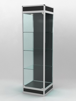 Витрина "ПРОФИЛЬ ПОДИУМ" №3-500-1 (задняя стенка - ДВП), Черный