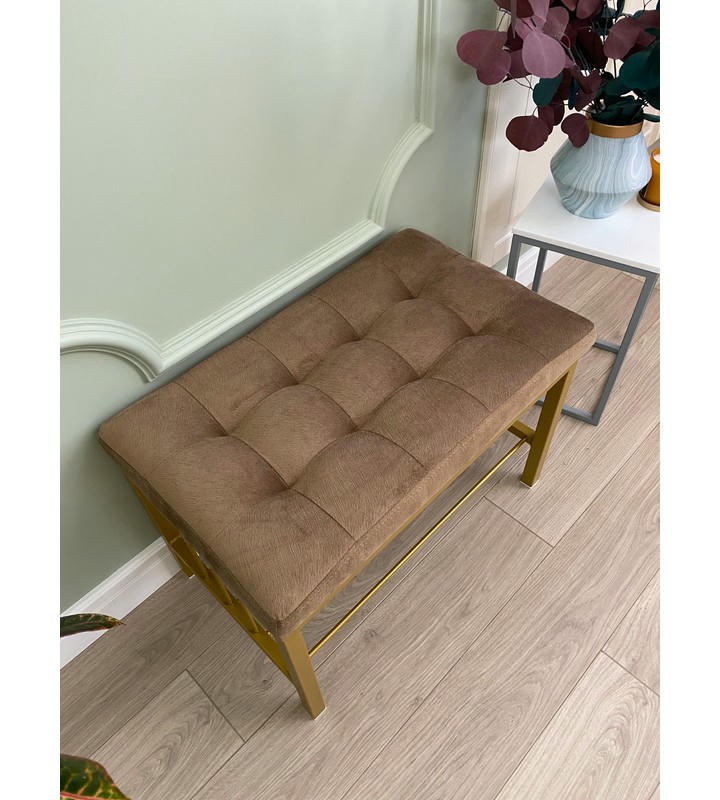 Банкетка Сканди-60 (светло-коричневый/золото)