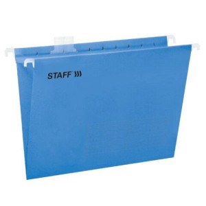 Подвесные папки А4/Foolscap (404х240 мм) до 80 л., КОМПЛЕКТ 10 шт., синие, картон, STAFF, 270933