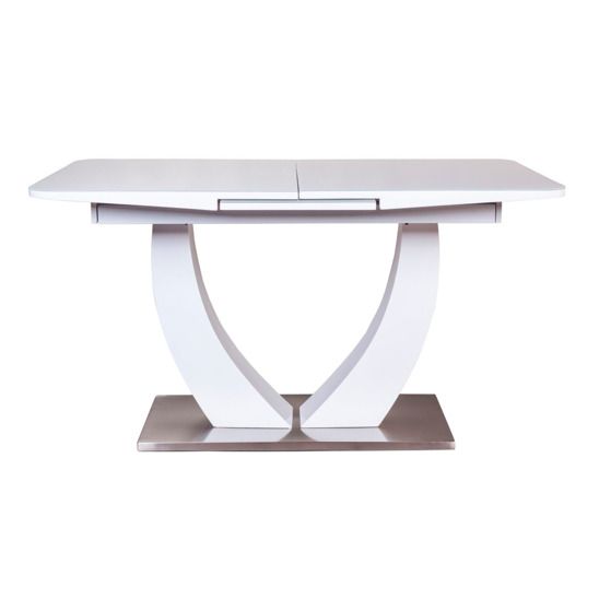 Стол раскладной Adams 160, закаленное стекло белый