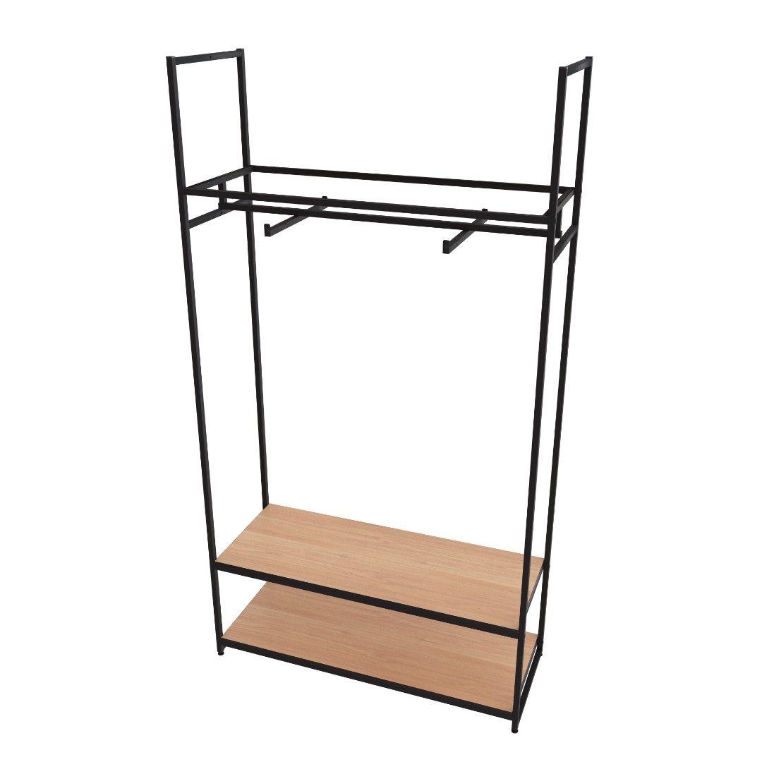 Стеллаж для одежды в стиле Лофт A22120-06-ЧДС (220х120х45)